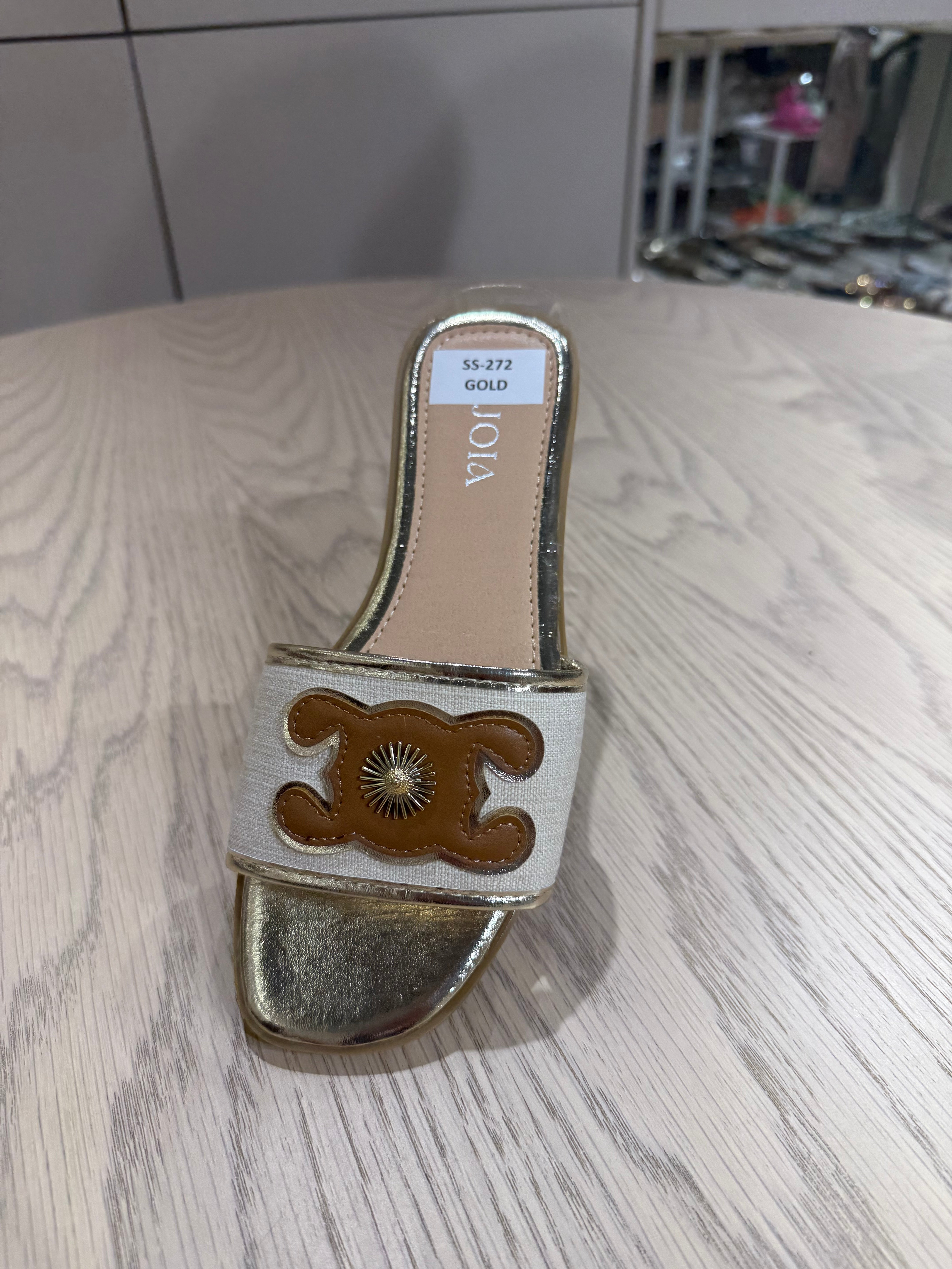 Slipper Cecille Goud Beige